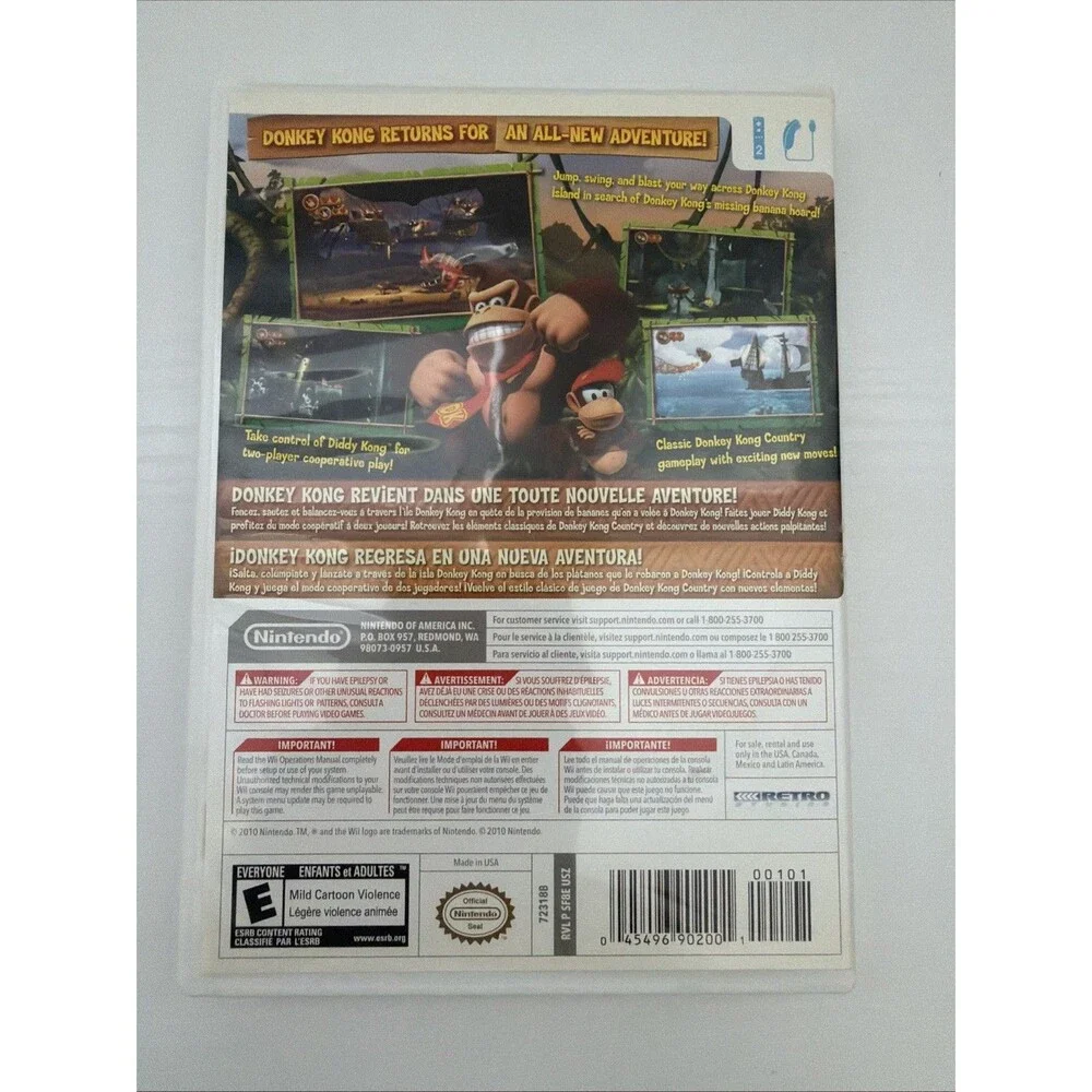 Nintendo Donkey Kong Country Returns Nintendo Wii Complete with Manual Tested